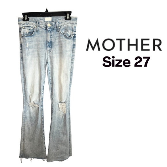 Mother Jeans Women's Light Blue Denim The Weekender Fray High Rise Size 27 EUC - Picture 1 of 9
